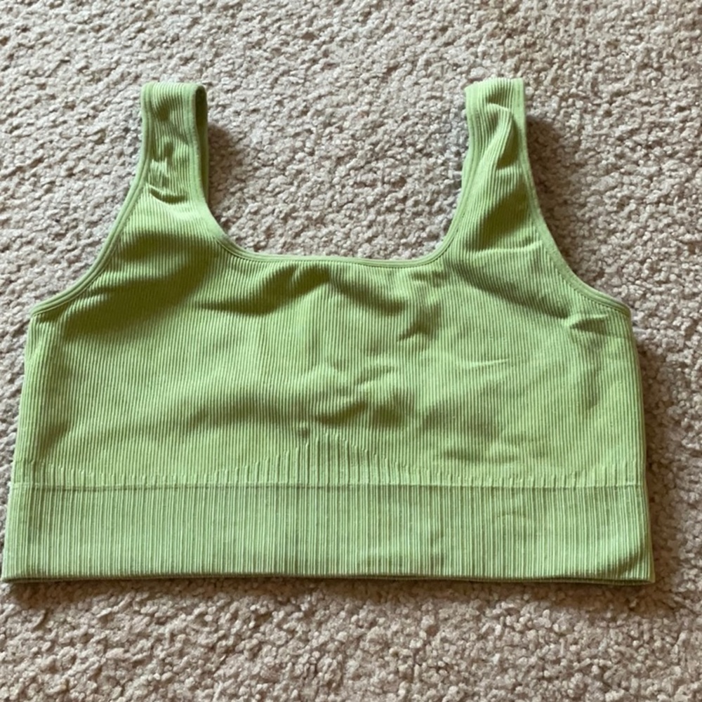 Green Target Sports Bra